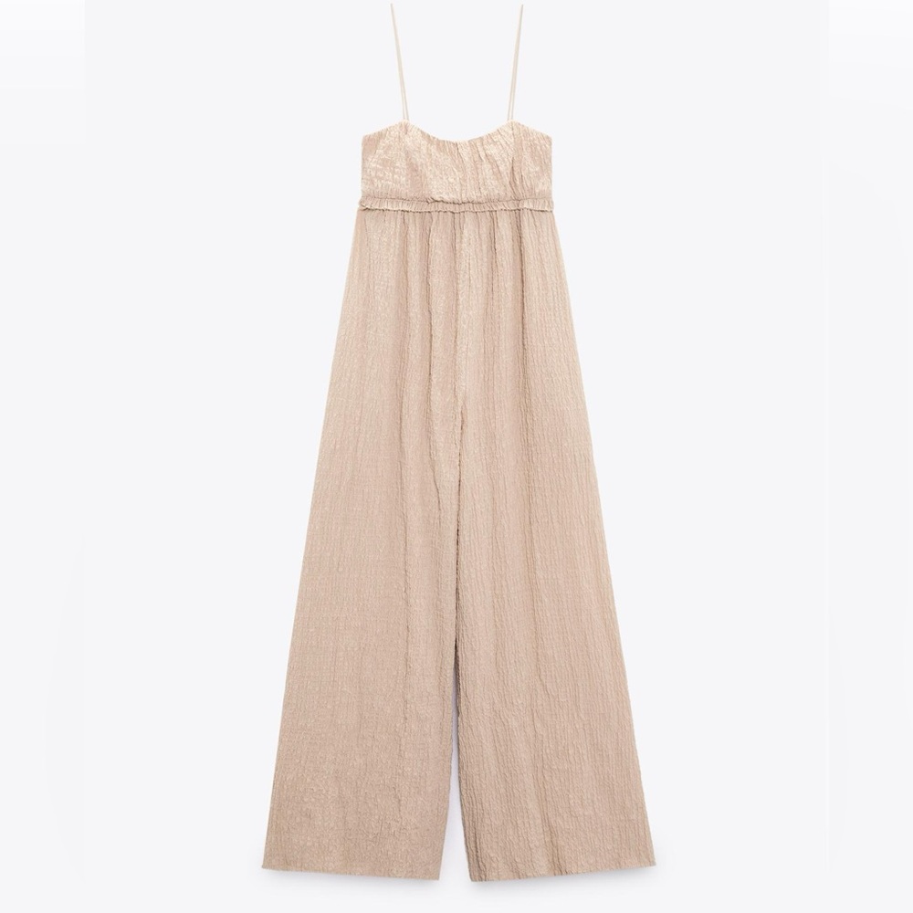 NWT Zara Structured Crinkle Jumpsuit